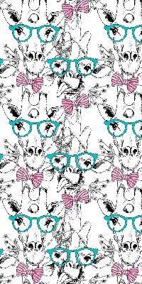 Estor decorativo con diseño de jirafa con gafas