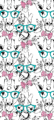 Estor decorativo con diseño de jirafa con gafas