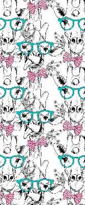 Estor decorativo con diseño de jirafa con gafas