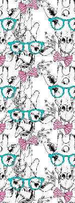 Estor decorativo con diseño de jirafa con gafas