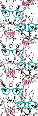 Estor decorativo con diseño de jirafa con gafas
