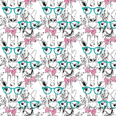 Estor decorativo con diseño de jirafa con gafas