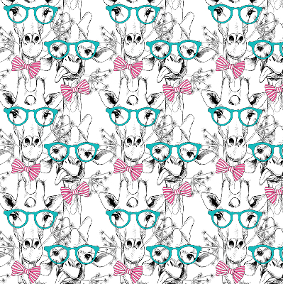 Estor decorativo con diseño de jirafa con gafas
