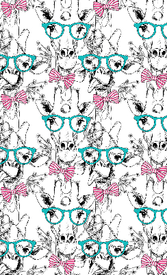 Estor decorativo con diseño de jirafa con gafas