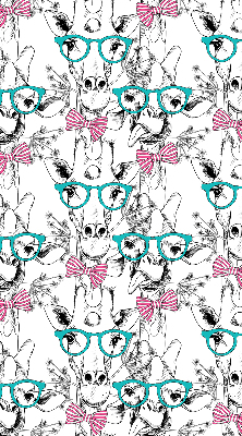 Estor decorativo con diseño de jirafa con gafas