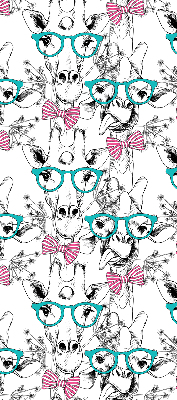 Estor decorativo con diseño de jirafa con gafas