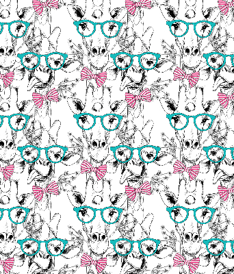 Estor decorativo con diseño de jirafa con gafas