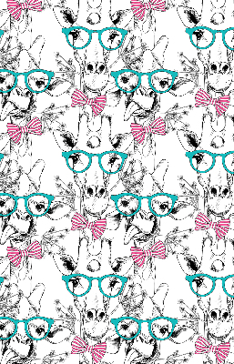 Estor decorativo con diseño de jirafa con gafas