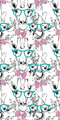 Estor decorativo con diseño de jirafa con gafas