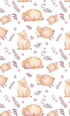 Estor opaco con diseño de ovejas entre las estrellas