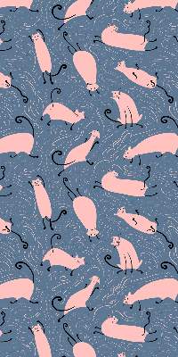 Estor decorativo con gatos rosas