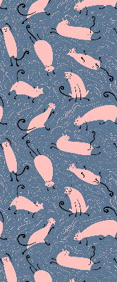 Estor decorativo con gatos rosas