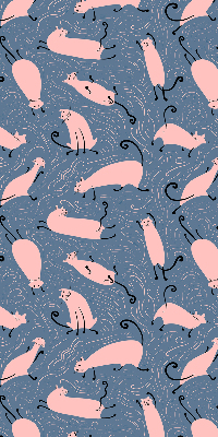 Estor decorativo con gatos rosas