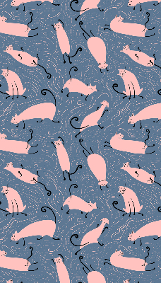 Estor decorativo con gatos rosas