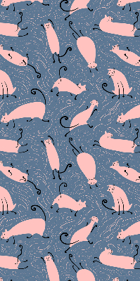 Estor decorativo con gatos rosas