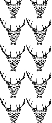 Estor enrollable de tela con diseño de Reno con gafas