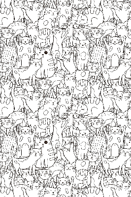 Estor opaco con gatos dibujados