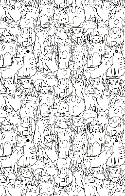 Estor opaco con gatos dibujados