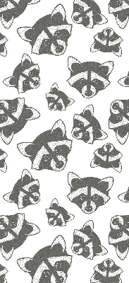 Estor decorativo con estampado de mapaches dibujados