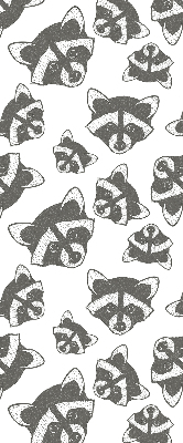 Estor decorativo con estampado de mapaches dibujados