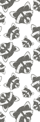 Estor decorativo con estampado de mapaches dibujados
