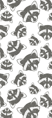 Estor decorativo con estampado de mapaches dibujados