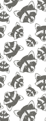Estor decorativo con estampado de mapaches dibujados