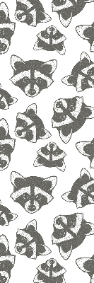 Estor decorativo con estampado de mapaches dibujados