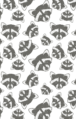 Estor decorativo con estampado de mapaches dibujados