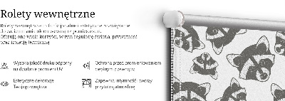 Estor decorativo con estampado de mapaches dibujados