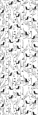 Estor enrollable de tela con pájaros y árboles dibujados