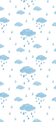 Estor opaco con diseño de nubes y lluvia