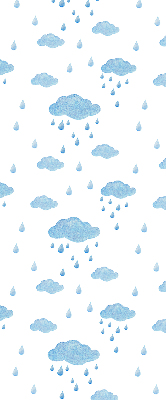 Estor opaco con diseño de nubes y lluvia