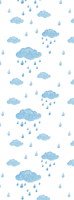 Estor opaco con diseño de nubes y lluvia