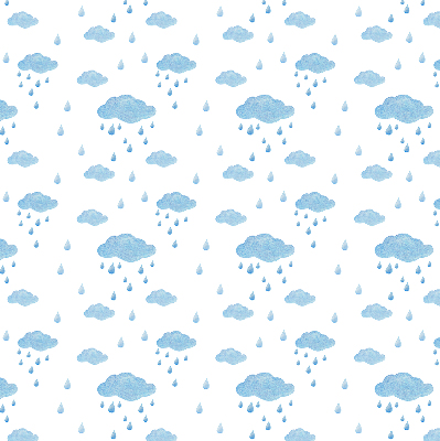 Estor opaco con diseño de nubes y lluvia