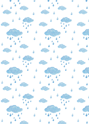 Estor opaco con diseño de nubes y lluvia
