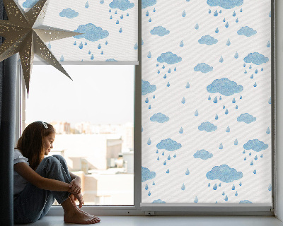 Estor opaco con diseño de nubes y lluvia