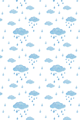Estor opaco con diseño de nubes y lluvia