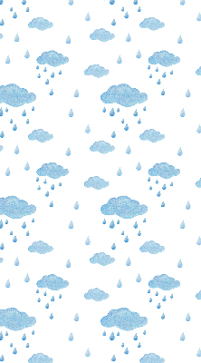 Estor opaco con diseño de nubes y lluvia