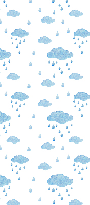 Estor opaco con diseño de nubes y lluvia