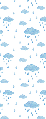 Estor opaco con diseño de nubes y lluvia