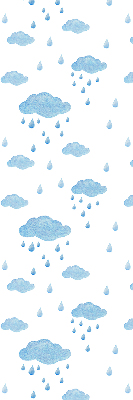 Estor opaco con diseño de nubes y lluvia