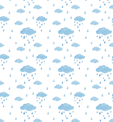 Estor opaco con diseño de nubes y lluvia