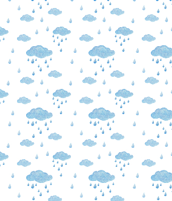 Estor opaco con diseño de nubes y lluvia