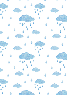 Estor opaco con diseño de nubes y lluvia
