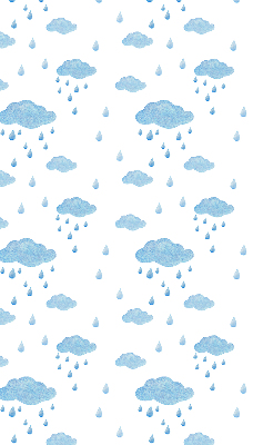 Estor opaco con diseño de nubes y lluvia