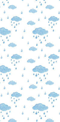 Estor opaco con diseño de nubes y lluvia