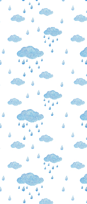 Estor opaco con diseño de nubes y lluvia