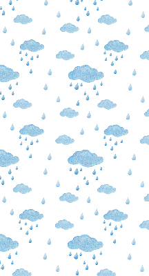 Estor opaco con diseño de nubes y lluvia