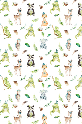 Estor enrollable de tela con diseño de animales y plantas